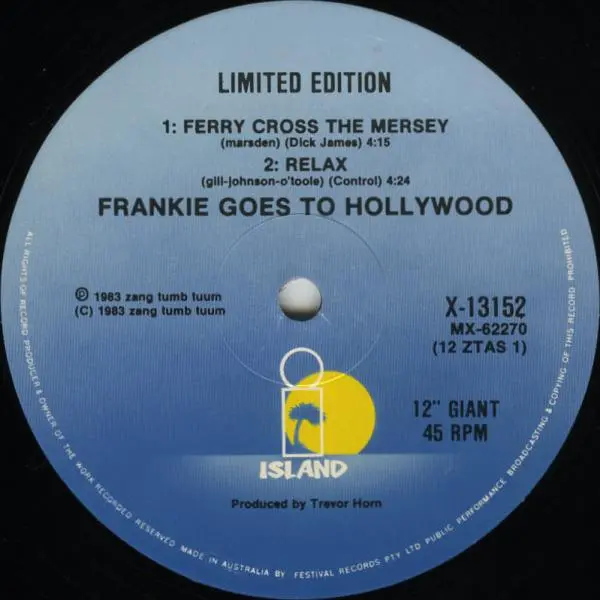 Frankie Goes To Hollywood - Relax (U.S. Dance Mix), Electronic, Synth-pop, 1984 - Island Records, ZTT, Australia, Vinyl 1x 12