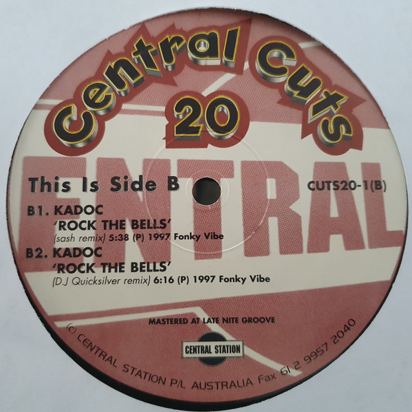 Various - Central Cuts 20, Electronic, Euro House, 1997 - Central Cuts, Australia, Vinyl 1x 12"
