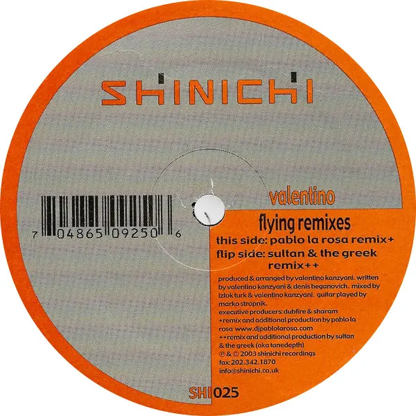 Valentino Kanzyani - Flying (Remixes), Electronic, House, Progressive House, 2003 - Shinichi, US, Vinyl 2x 12", 33 ⅓ RPM