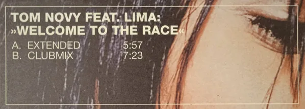 Album cover for Welcome To The Race by Tom Novy Feat. Lima