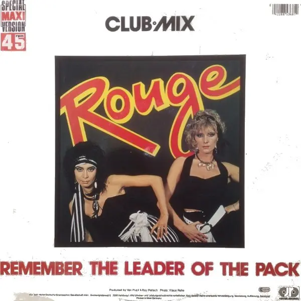 Rouge (4) - Remember The Leader Of The Pack (Club•Mix), Electronic, Disco, 1986 - Jupiter Records, Germany, Vinyl 1x 12", Max