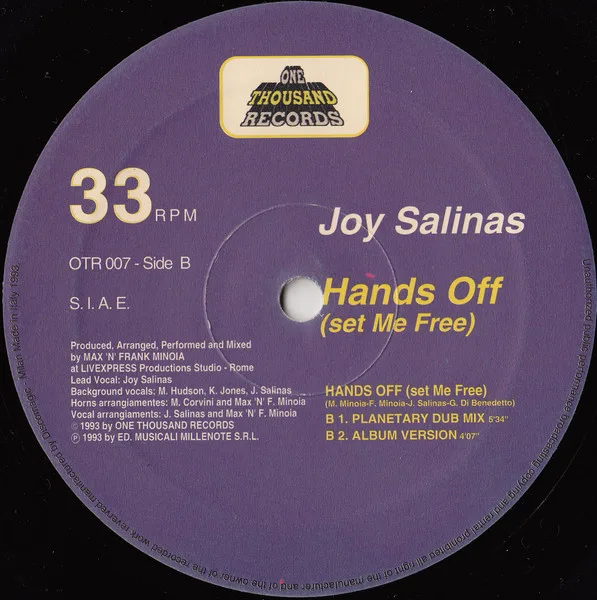 Album cover for Hands Off (Set Me Free) by Joy Salinas