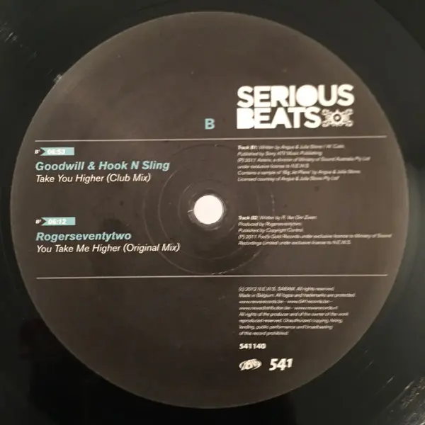 Various - Serious Beats, Electronic, House, 2012 - 541, Belgium, Vinyl 1x 12"
