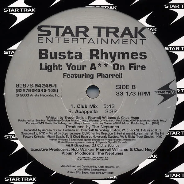 Album cover for Light Your Ass On Fire by Busta Rhymes Featuring Pharrell Williams