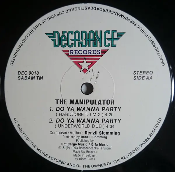 Emphasis (6) / Manipulator, The - Goodbye Baby Say Goodbye / Do Ya Wanna Party, Electronic, Hardcore, Techno, 1993 - Decadanc