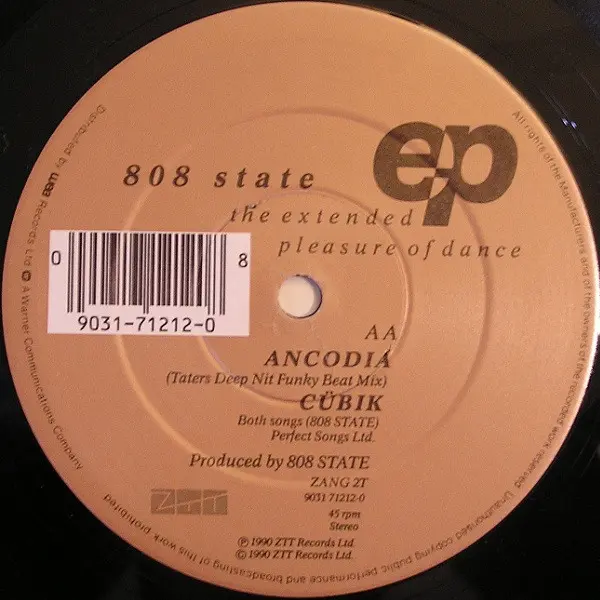 808 State - The Extended Pleasure Of Dance EP, Electronic, House, Techno, 1990 - ZTT, UK, Vinyl 1x 12", 45 RPM, EP