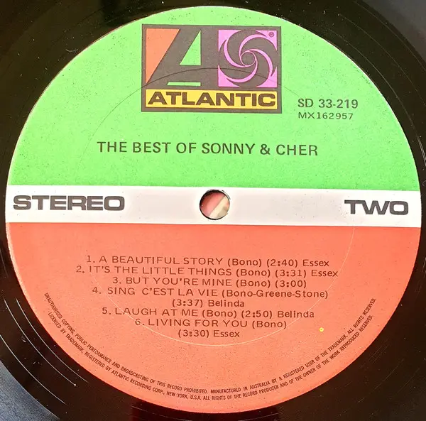 Sonny & Cher - The Best Of Sonny & Chér, Pop, Vocal, Atlantic, Australia, Vinyl 1x LP, Compilation, Reissue
