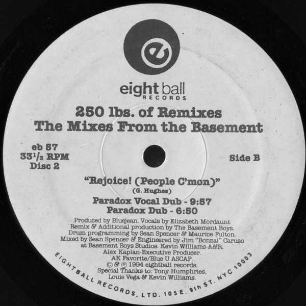 250 Lbs. Of Blue - 250 Lbs. Of Remixes (The Mixes From The Basement), Electronic, Garage House, House, 1994 - Eightball Recor