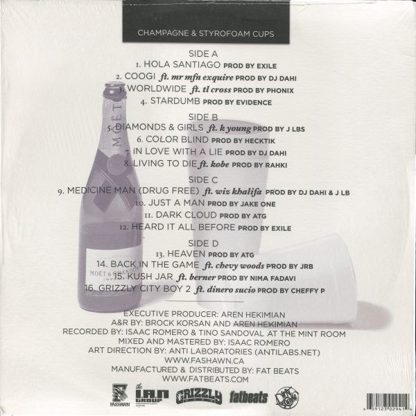 Fashawn - Champagne & Styrofoam Cups, Hip Hop, 2013 - The IAN Group, US, Vinyl 2x LP, Album