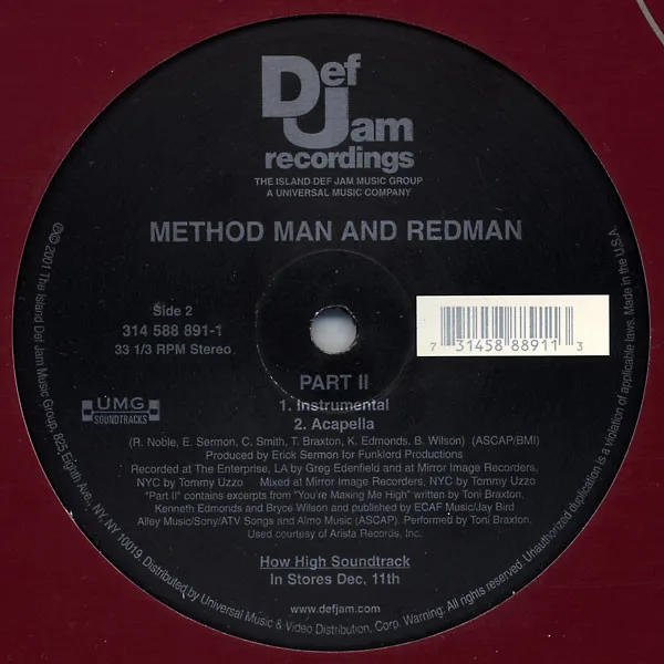 Album cover for How High Soundtrack "Part II" by Method Man & Redman
