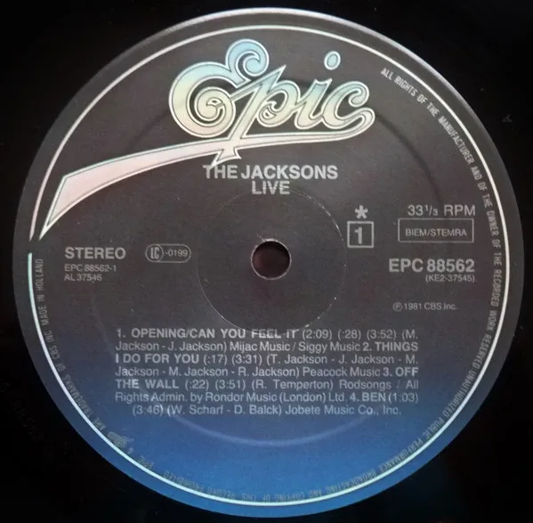 Album cover for Live by Jacksons, The