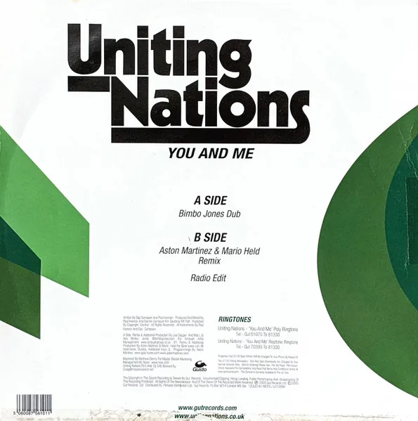 Album cover for You And Me by Uniting Nations