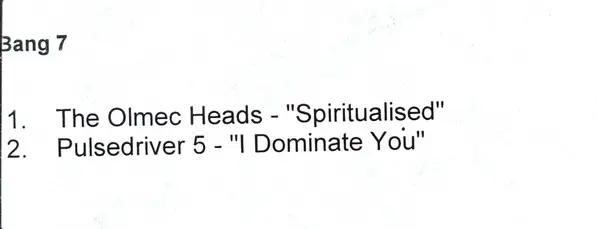 Olmec Heads, The / Pulsedriver - Spiritualised / I Dominate You, Electronic, Trance, 1999 - Bang On!, Australia, Vinyl 1x 12"