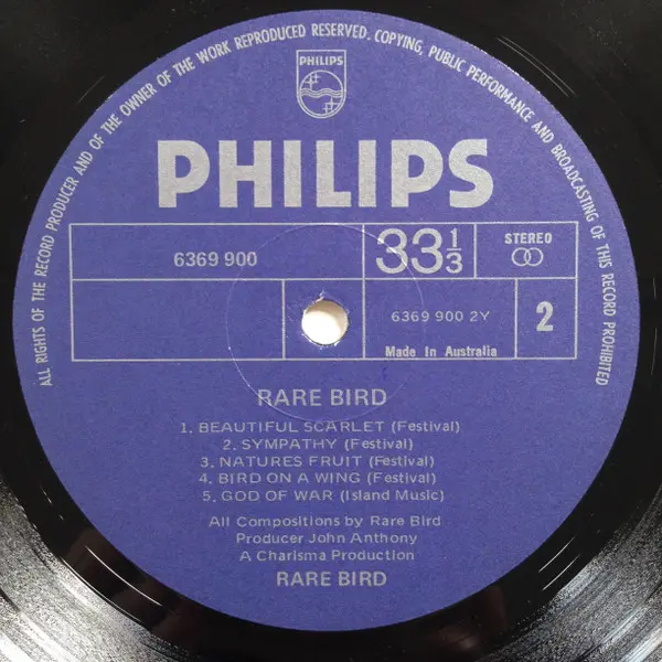 Rare Bird - Rare Bird, Rock, Prog Rock, Psychedelic Rock, Philips, Australia, Vinyl 1x LP, Album