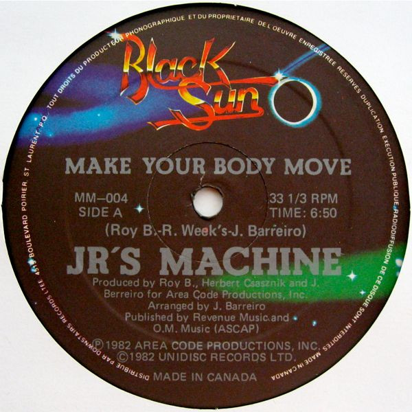 J.R. Funk & The Love Machine - Make Your Body Move, Funk / Soul, Disco, Funk, 1982 - Black Sun, Canada, Vinyl 1x 12", 33 ⅓ RP