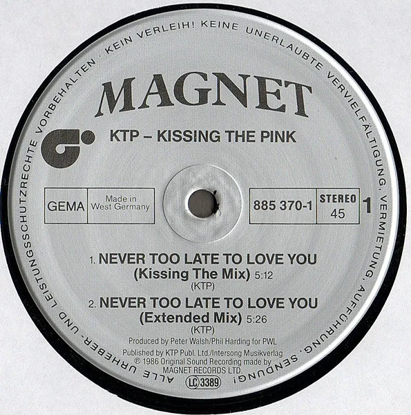 Album cover for Never Too Late To Love You by Kissing The Pink