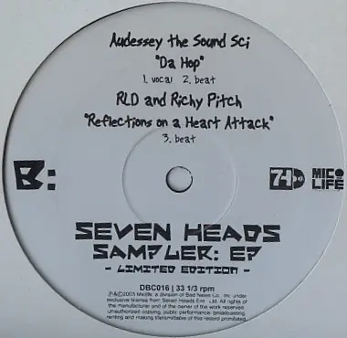 Various - Seven Heads - Sampler: EP, Hip Hop, Conscious, Instrumental, 2003 - Miclife, Japan, Vinyl 1x 12", 33 ⅓ RPM, EP, Lim