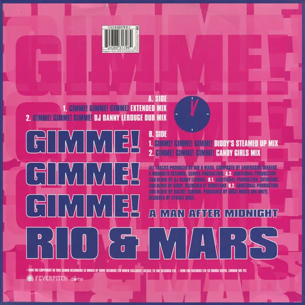 Album cover for Gimme! Gimme! Gimme! (A Man After Midnight) by Rio & Mars