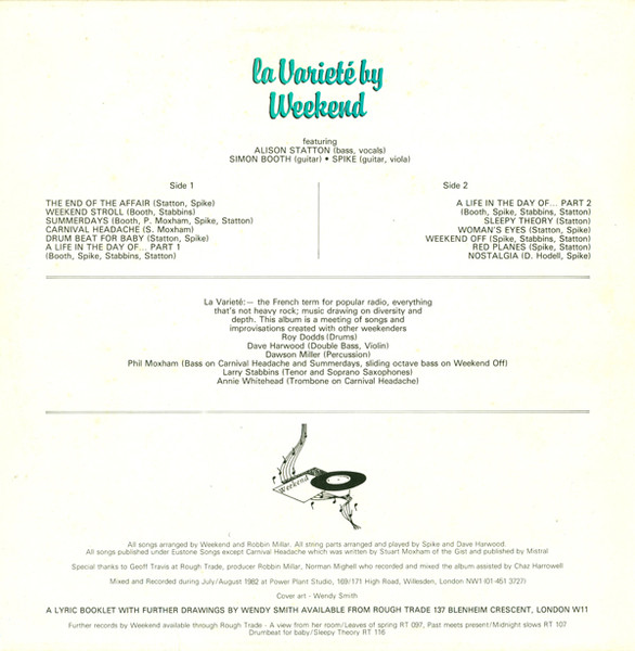 Album cover for La Varieté by Weekend