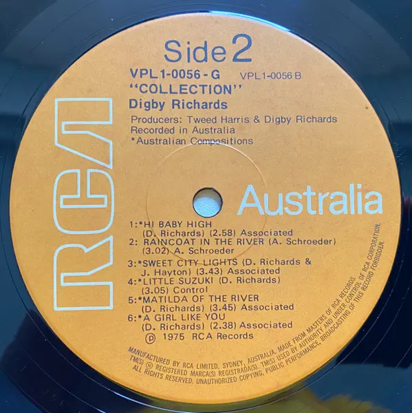 Digby Richards - Digby Richards Collection, Folk, World, & Country, Pop, 1975 - RCA Australia, RCA Victor, Australia, Vinyl 1