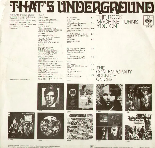 Album cover for That's Underground (The Rock Machine Turns You On) by Various