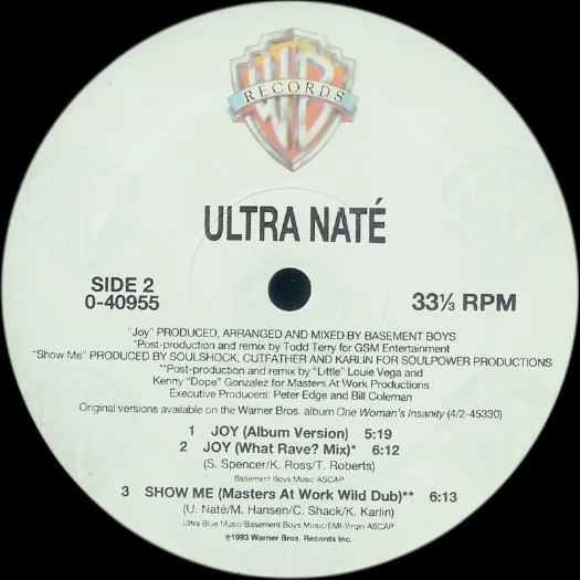 Album cover for Joy / Show Me by Ultra Naté