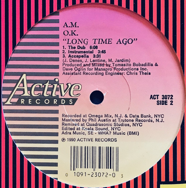 A.M.O.K. (2) - Long Time Ago, Electronic, House, 1990 - Active Records, US, Vinyl 1x 12"