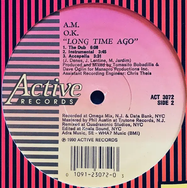 A.M.O.K. (2) - Long Time Ago, Electronic, House, 1990 - Active Records, US, Vinyl 1x 12"