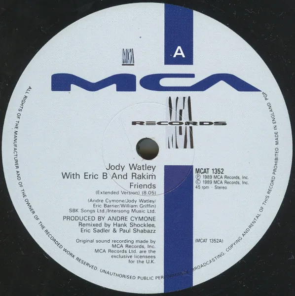 Album cover for Friends by Jody Watley With Eric B. & Rakim