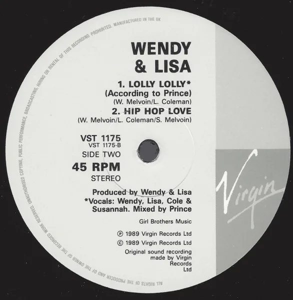 Album cover for Lolly Lolly by Wendy & Lisa