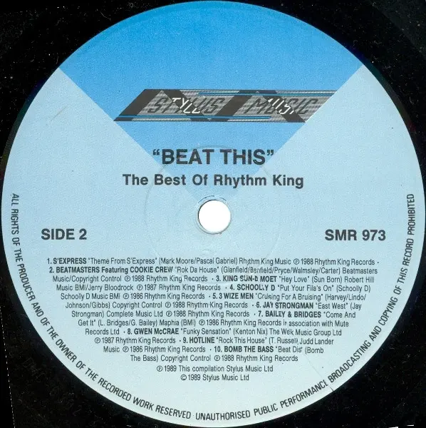 Various - Beat This - 20 Hits From Rhythm King, Electronic, Funk / Soul, Hip Hop, Acid House, Dance-pop, Go-Go, Hip-House, 19