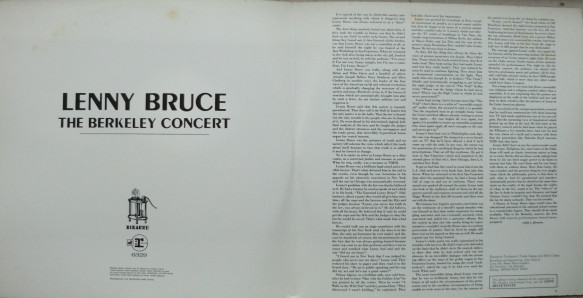 Lenny Bruce - The Berkeley Concert, Non-Music, Comedy, Spoken Word, 1971 - Reprise Records, Australia, Vinyl 2x LP