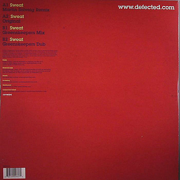 Trickski - Sweat, Electronic, Deep House, Electro, 2007 - Defected, UK, Vinyl 1x 12"