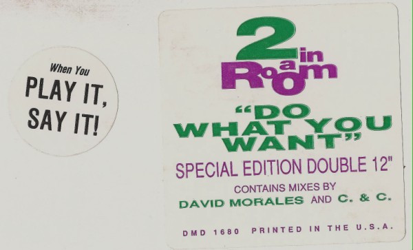 2 In A Room - Do What You Want, Electronic, Hip-House, House, 1990 - Charisma, US, Vinyl 2x 12", 33 ⅓ RPM, Promo, Special Edi