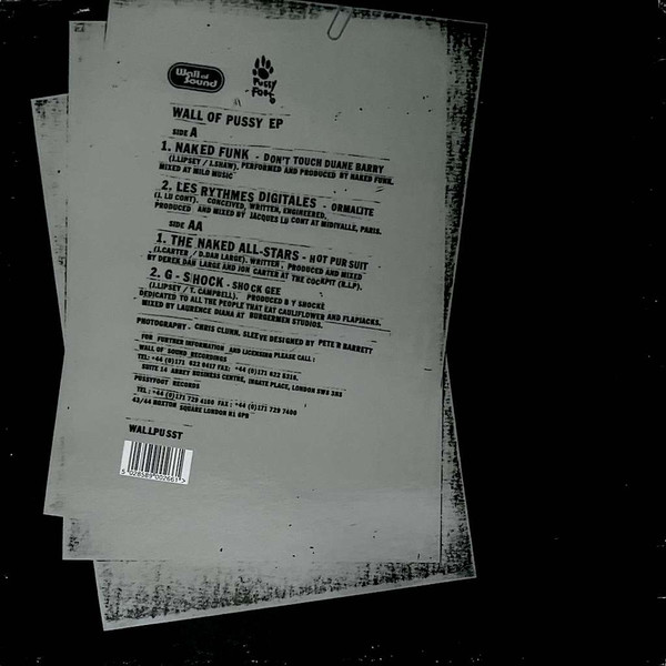 Various - Wall Of Pussy EP, Electronic, Breakbeat, Breaks, 1996 - Pussyfoot, Wall Of Sound, UK, Vinyl 1x 12", 33 ⅓ RPM, EP