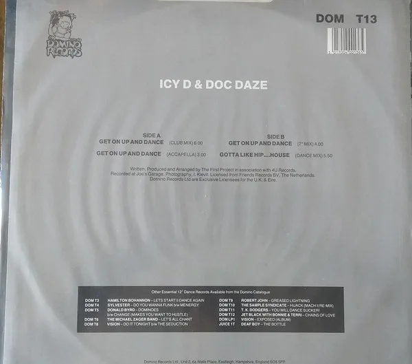 Album cover for Get On Up And Dance by Icy D. & Doc Daze