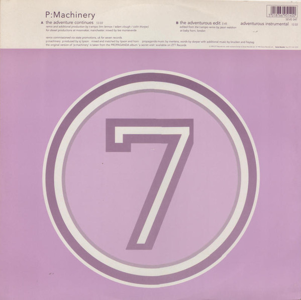 Propaganda - p:Machinery (T-Empo Remix), Electronic, Pop, Progressive House, Synth-pop, 1995 - 7 (3), UK, Vinyl 1x 12", 33 ⅓ 