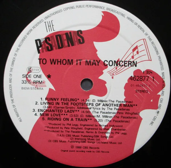 Album cover for To Whom It May Concern by Pasadenas, The