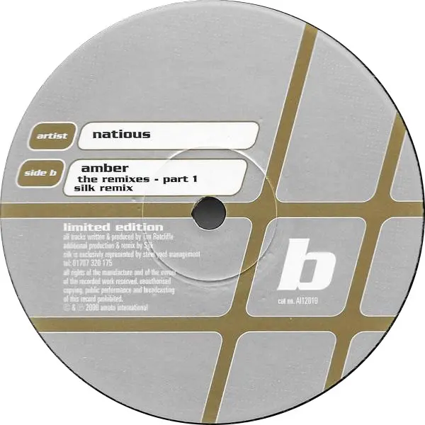 Natious - Amber The Remixes, Electronic, Progressive Trance, Trance, 2000 - Amato International, UK, Vinyl 1x 12", 33 ⅓ RPM, 
