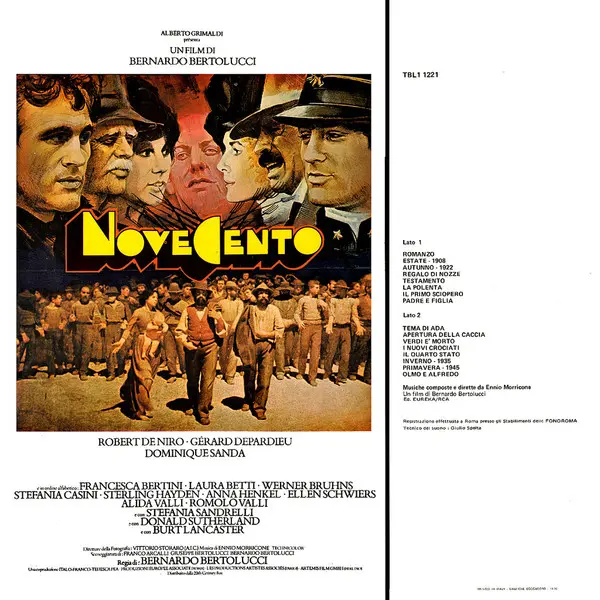 Ennio Morricone - Novecento (Colonna Sonora Originale Del Film), Jazz, Stage & Screen, Score, Soul-Jazz, Soundtrack, 1976 - R
