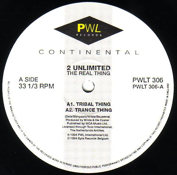 Album cover for The Real Thing by 2 Unlimited