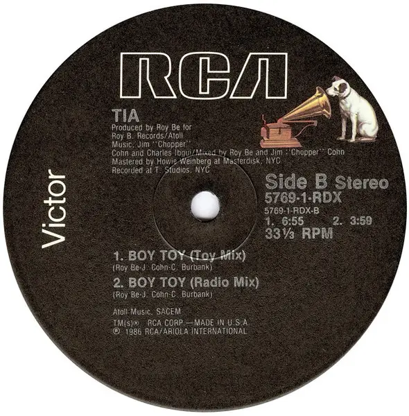 Tia - Boy Toy, Electronic, Hi NRG, Synth-pop, 1987 - RCA Victor, US, Vinyl 1x 12", 33 ⅓ RPM, Reissue, Stereo