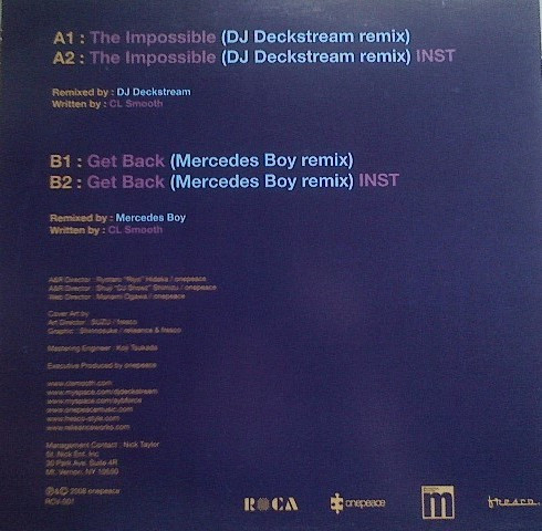 C.L. Smooth - Remixes Vol.1, Hip Hop, 2008 - ROCA (2), Japan, Vinyl 1x 12", 33 ⅓ RPM, Limited Edition