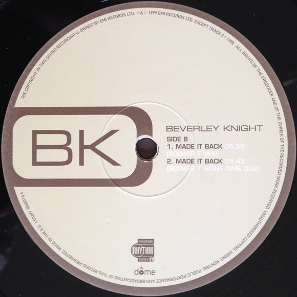 Beverley Knight - Made It Back '99, Electronic, Funk / Soul, Contemporary R&B, Garage House, UK Garage, 1999 - Rhythm Series,