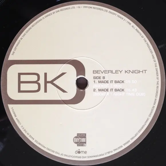 Beverley Knight - Made It Back '99, Electronic, Funk / Soul, Contemporary R&B, Garage House, UK Garage, 1999 - Rhythm Series,