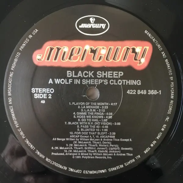 Black Sheep - A Wolf In Sheep's Clothing, Hip Hop, Boom Bap, Conscious, 1991 - Mercury, US, Vinyl 1x LP, Album