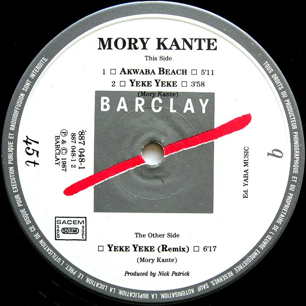 Album cover for Yé Ké Yé Ké by Mory Kanté