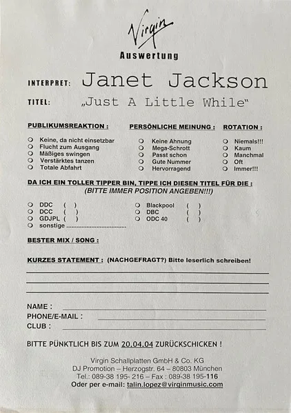 Album cover for Just A Little While (The Remixes) by Janet Jackson