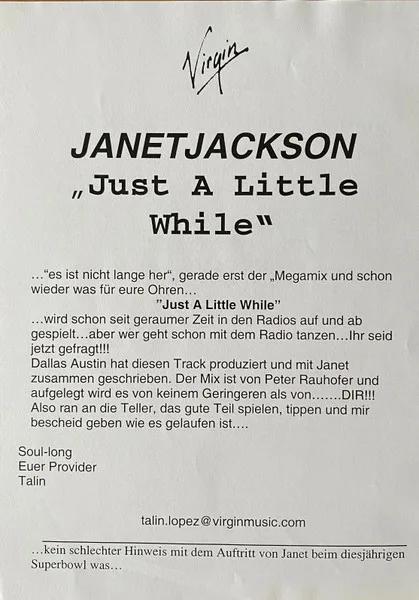 Album cover for Just A Little While (The Remixes) by Janet Jackson