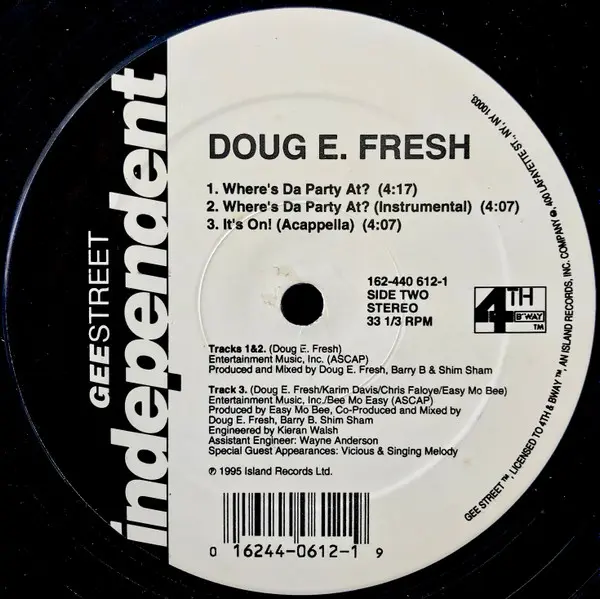 Doug E. Fresh - It's On! / Where's Da Party At?, Hip Hop, 1995 - Gee Street Independent, US, Vinyl 1x 12", 33 ⅓ RPM